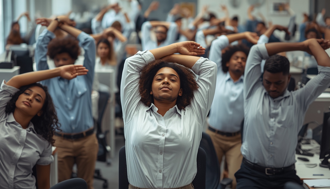Desk stretch techniques developed in the Strainingearth Movement Lab